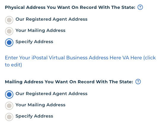 Start a private LLC in Virginia with a virtual address (iPostal) and LLC Filing Service (Northwest)